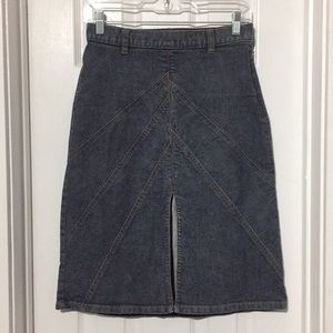 🛎 Gap stretch denim jean skirt size 1 slit (T)